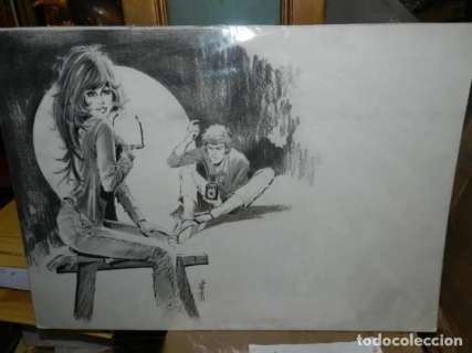 (D659) DIBUJO DE GALVEZ ( JORDI BADIA ROMERO ) , AÑOS 60 / 70 , 66 X 50 CM, SELECCIONES ILUSTRADAS