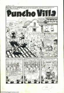 Howard Nostrand - Original Art for Flip #1 Complete 5-page Story "Puncho Villa" (Harvey, 1950s). There’s - | Heritage