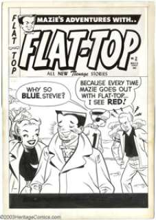 Attributed to Warren Kremer - Original Cover Art for Flat-Top #2 (Harvey, 1954). The cover to the second issue of - | Heritage