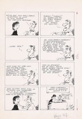 Jannin | Coeurs, planche n°2 à l’encre de Chine d’un gag… | AZ auction