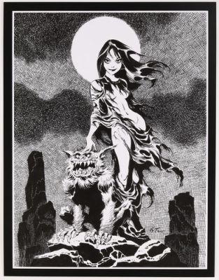 Vampiress and Werewolf Print by Bruce Timm | eBay US (Buy It Now)