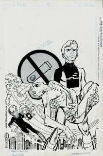 Carl Potts, Hilary Barta, Jon Bogdanove | Power Pack #30 Cover (Destroyer Carries Boy Dying From Drug Overdose As Molecula, Counterweight, & Starstreak Watch!) 1987 | Romitaman