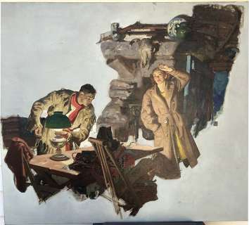 Dean Cornwell | Man And Woman in Cabin | Graphic Collectibles