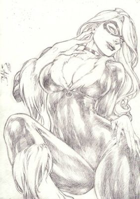 Ed Benes | Black Cat - 09"x12" Pencil | Ed Benes