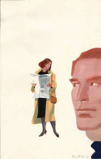 Pinter, Ferenc | Original illustration "Donna con Giornale" | Catawiki