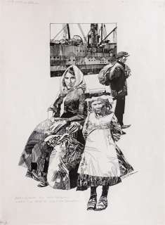 SERGIO TOPPI, Arrivano gli emigranti: viaggi da bestie, navi miserabili... | Art-Rite