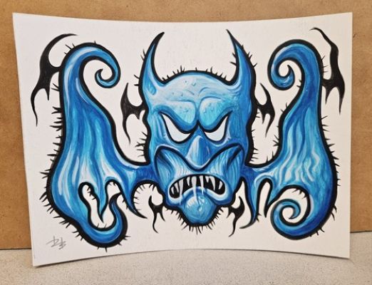 Original Surreal BATMAN BAT MONSTER Painting Punk ART by DAVE BURKE | eBay US (Buy It Now)