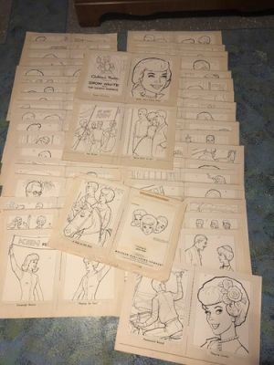 BARBIE KEN MIDGE original art 192 PAGES coloring book 1964 RARE COMPLETE SET | eBay US (Buy It Now)