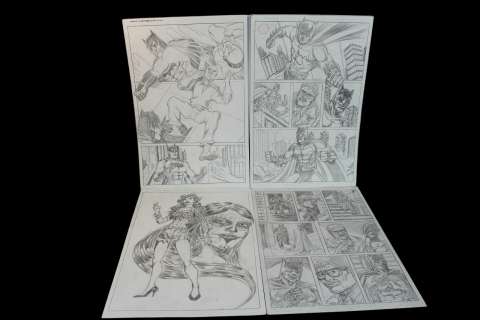 Original comic art drawing Batman 4 Page lot | misc / divers