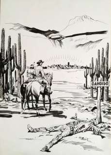 Muzzi, Virgilio - original illustration for Tex | Catawiki