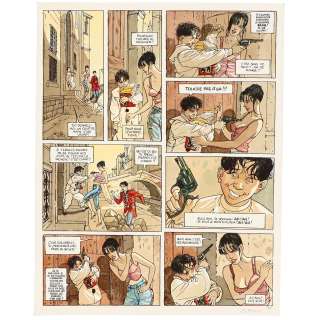 Gibrat Jean-Pierre (Né En 1954) | Marée Basse Planche n°39, encre de Chine et mise en couleur, aquarelle Sous cadre Signé Dimensions : 46 x 32... | HVMC