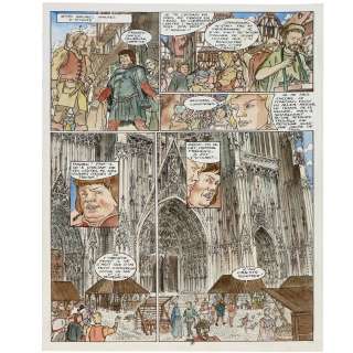 Christophe Carmona (Né En 1963) | Strasbourg Planche n°30 originale en couleurs Aquarelle Dimensions : 41,5 x 31,5 cm. | HVMC