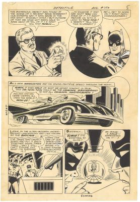 Sheldon Moldoff | Detective Comics #354 p5 (Large Art) (Batmobile) | Nostalgic Investments