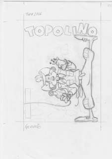 Bozzetto originale Marco Gervasio Copertina Topolino n.2766 | Venere Comic Art