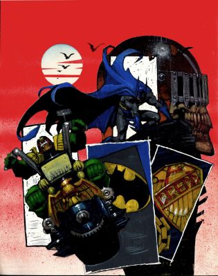 Simon Bisley | Batman/Judge Dredd: Judgement on Gotham Unused Large Art Painted Cover (1991) | Romitaman