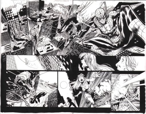 Jay Leisten | Predator Vs Spider-Man #4 Pgs.12&13 Dps - Swinging Spidey - 2025 | Anthony’s Comic Book Art