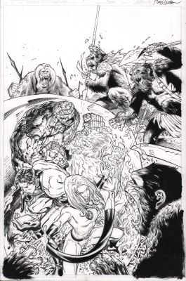Jay Leisten | Planet of the Apes Vs Fantastic Four #1 Cover Art - Signed - 2025 | Anthony’s Comic Book Art