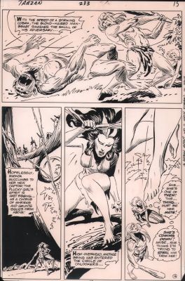 Vintage Stats And Production Art | Tarzan #233 P.14 - Table of Contents - Vintage Joe Kubert Stat - 1974 | Anthony’s Comic Book Art