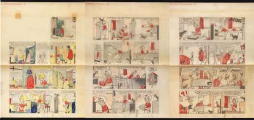 Lacroix, Pierre - 3 Planches originales pour une histoire complète + calques de mise en couleur - Nelly fait la cuisine - (1965) | Catawiki