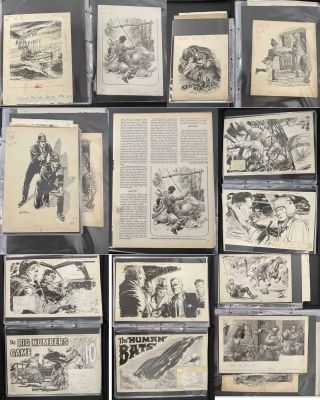 Lot 377 - A portfolio of original comic book artwork spot illustrations c.1950s and 60s TIGER and HURRICANE | Excalibur Auctions