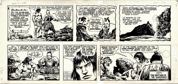 Alfredo Alcala | Conan the Barbarian Sunday Strip (Conan & Samurai Yamato Throughout!) 7-13-80 | Romitaman