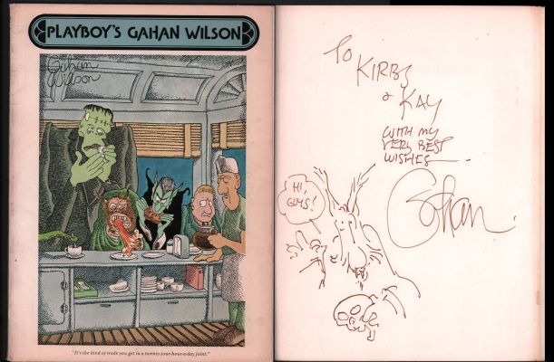Gahan Wilson | ’Playboy’s Gahan Wilson’ 1St Edition Cartoon Collection Book with Signed Sketch on Interior Cover | Anthony’s Comic Book Art