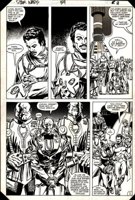 Walt Simonson Tom Palmer | Star Wars #59 P 2 (Lando Calrissian & Luke Skywalker Step Onto the Planet; ’Bazarre’) 1982 | Romitaman