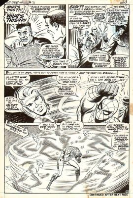 Jim Mooney, John Romita Sr. | Amazing Spider-Man #71 P 18 (The Cover Battle Scene! Culmination of the Battle - Spider-Man Vs Quicksilver!) 1968 Page Sold Sold Sold! | Romitaman