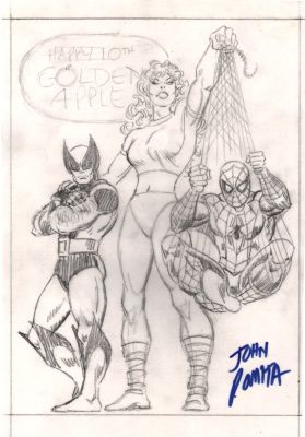 John Romita Sr. | Spider-Man, Wolverine, She-Hulk Pencils For Published Poster & Trading Card Art (1989) | Romitaman