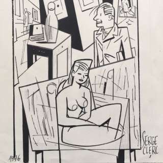 Clerc, Serge - Dessin original publié - un après midi Ã  Drouot - (2011) | Catawiki