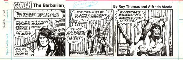 Alfredo Alcala | Conan the Barbarian Daily Strip 9-25-1980 (Conan in Every Panel Freeing a Sexy Girl From Prison!) 7-27-1980 | Romitaman