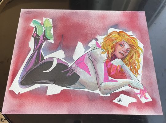 Robbi Rodriguez - Spider-Gwen Watercolor Commission - Signed