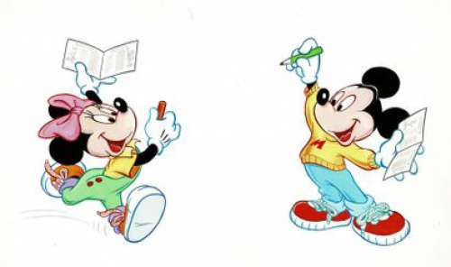 Claude Marin - lot 253 - Mickey et Minnie, dessin original en couleurs directes.…