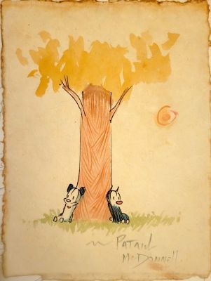 Patrick McDonnell | McDonnell, Patrick - Mutts Water Color Illo - Walt Kelly / Pogo Homage 2026 | Cool Lines Art