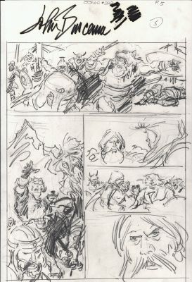 John Buscema | Savage Sword of Conan #222 P 5 (11 X 17 Inch Bronze Age Prelim) | Romitaman