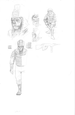 Paolo Rivera | Planet of the Apes Ursus Character Design Page Character Design | Splash Page