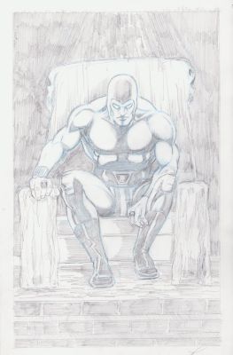 Lou Manna | Phantom on a Throne Pencil Art Commission - Signed | Anthony’s Comic Book Art