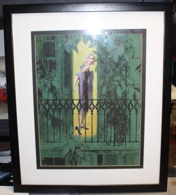 Robert McGinnis - The House on Q Street Painted Paperback Cover in Frame - Signed