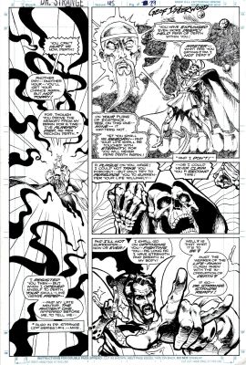 Geof Isherwood | Doctor Strange #45 P 29 (4 Large Panels with Dr Strange Battling Death in Every Panel As the Ancient 1 Helps the Dr!) | Romitaman