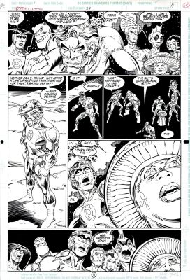 Mark Bright, Romeo Tanghal | Green Lantern #34 P 11 (Awesome Action Page with 7 Green Lanterns Throughout with the Green Lantern Corps!) 1992 | Romitaman
