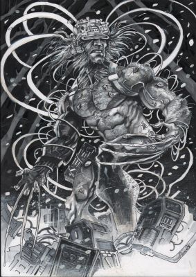 Thomas Tikas | Weapon X Mixed Media Commission - Signed - 2025 | Anthony’s Comic Book Art
