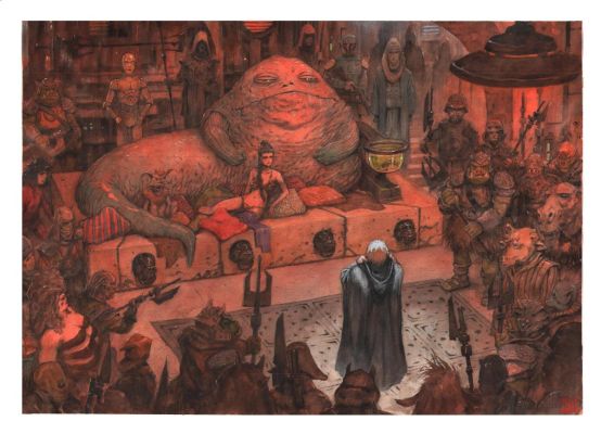 Henrichon Niko | Grande peinture originale de Star Wars épisode 6 Le Retour du Jedi | Galerie Napoléon