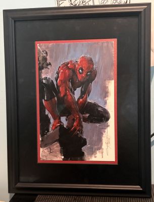Clayton Crain - Spider-Man Painting in Frame - Signed
