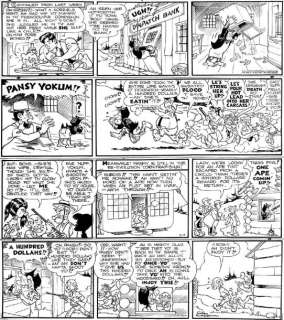 Capp. Al. (1909-1979. Usa) | CAPP. Al. Â«Li’l AbnerÂ». Encre de Chine pour une planche de 4 strips,&h | Tessier Sarrou
