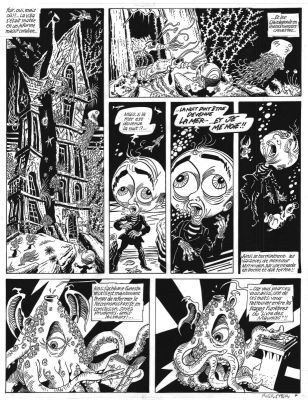 Foerster Philippe | Planche originale 4 du chapitre 1 : La Nuit à Boire dans NECRONOMICKEY et son crayonné | Galerie Napoléon