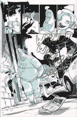 Jay Leisten | Harley Quinn 2021 Series Panel Page - Harley Walks As Gcp Races Past | Anthony’s Comic Book Art