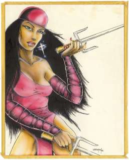 Kevin Eastman | Eastman Elektra Illustration (Painting) | Nostalgic Investments