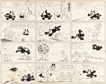 [OTTO MESSMER (1892-1983)] (PAT SULLIVAN). "I give up..." * "You’re a clown in the circus..." [COMICS / FELIX THE CAT] | Swann Galleries