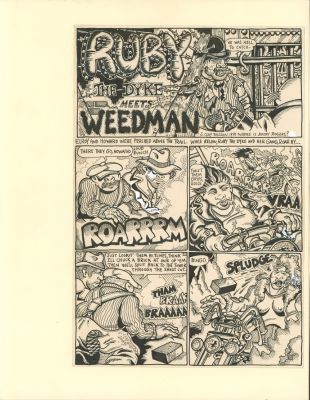 S. Clay Wilson - Zap Comix #5 Page 1 of 7 Complete Story "Ruby the Dyke Meets Weedman" Original Art (Print Mint, 1970) Issue 5 Page 1