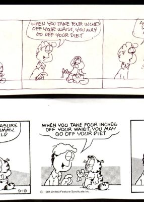 Jim Davis – Garfield – Daily strip prelims x5 – Batch 3 | Berserker Art